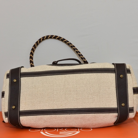 Discontinued Giorgio G leather  + canvas purse - Picture 5 of 5